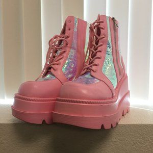PRE LOVED - Pink Poison Platform Boots PNK/11 - SH246